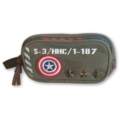 Marvel Captain America Vintage Military Army Toiletry Bathroom Bag